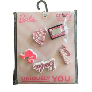 NIB BARBIE CROCS Jibbitz Charms 5PC SET Genuine Crocs